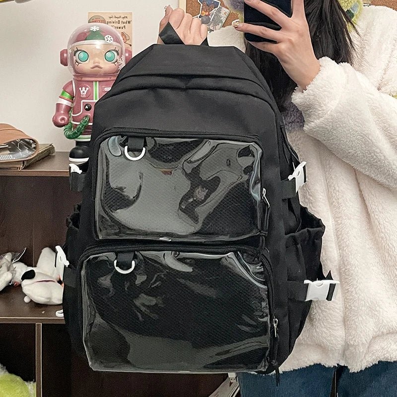 Japanese Style Transparent Ita Bag for Girls Comic Cons Large Capacity Women Backpack Fashion School Bags for College Student JK - Firu Total Sales