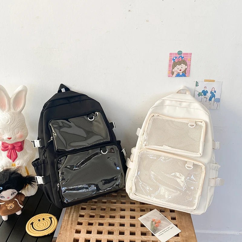 Japanese Style Transparent Ita Bag for Girls Comic Cons Large Capacity Women Backpack Fashion School Bags for College Student JK - Firu Total Sales