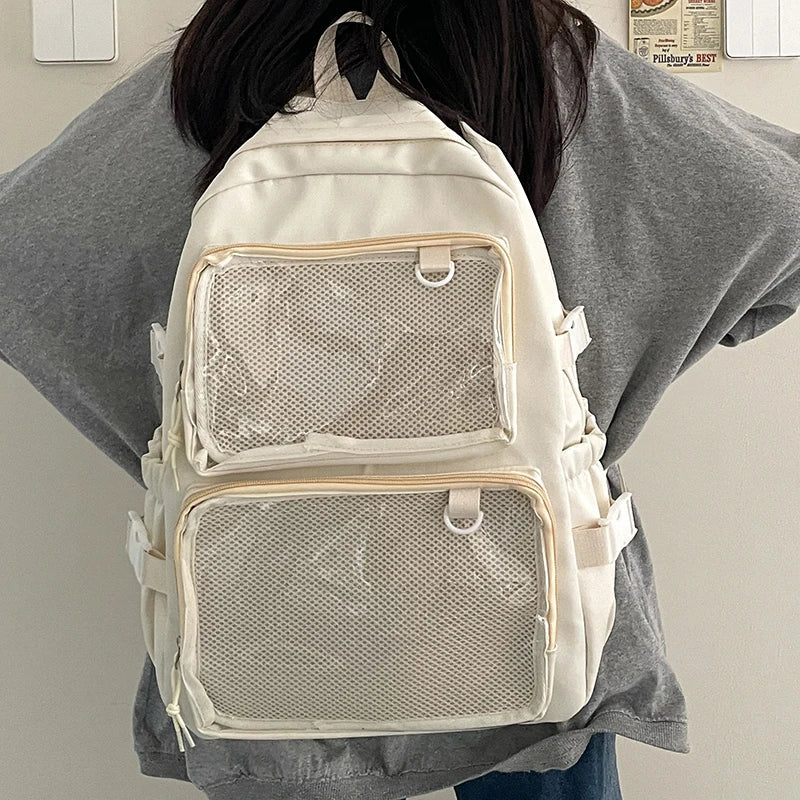 Japanese Style Transparent Ita Bag for Girls Comic Cons Large Capacity Women Backpack Fashion School Bags for College Student JK - Firu Total Sales