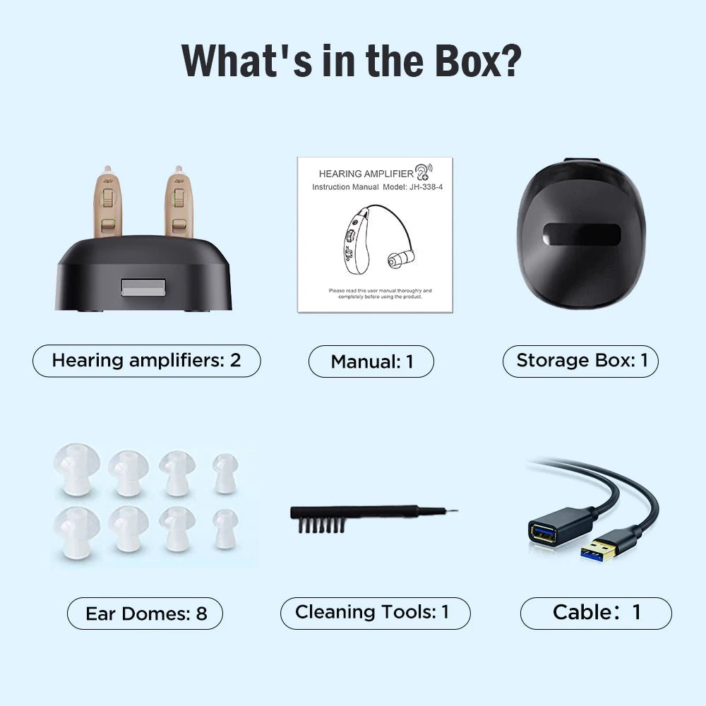 JINGHAO Rechargeable Hearing Aids BTE Ear Aids Hearing Amplifier Behind The Ear Sound Enhance Device Local Stock - Firu Total Sales