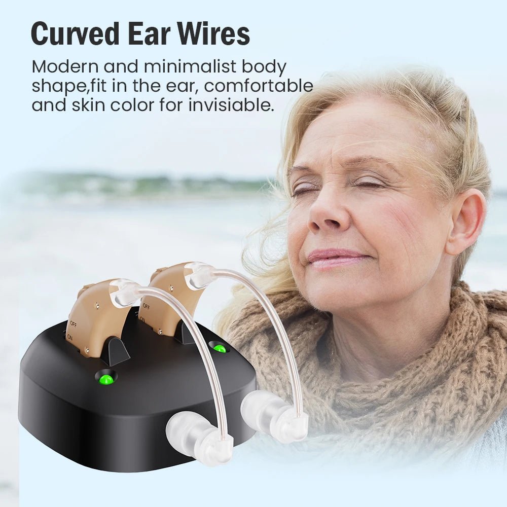 JINGHAO Rechargeable Hearing Aids BTE Ear Aids Hearing Amplifier Behind The Ear Sound Enhance Device Local Stock - Firu Total Sales