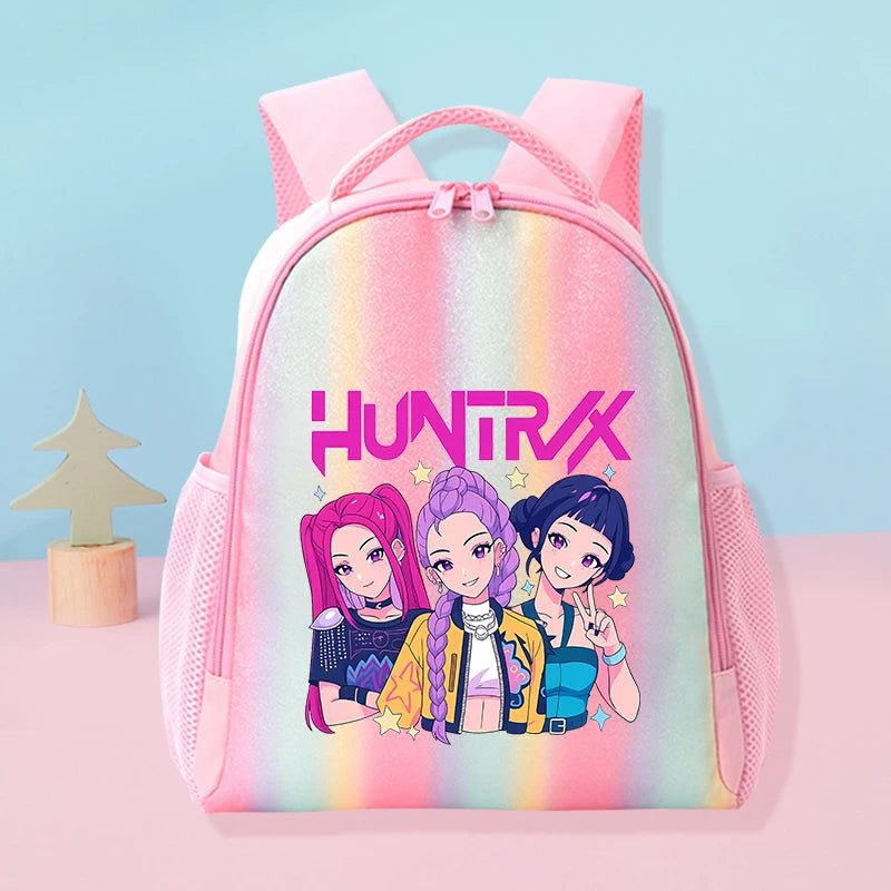 KPop Demon Hunters School Rainbow Backpack Rumi Mira Zoey Girl Student Backpack Anime Movie Women Travel Rucksack Birthday Gift - Firu Total Sales