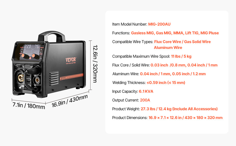 Soldadora MIG 5 en 1 SucceBuy 200A | MIG/Flux/Stick/TIG | Pantalla LCD 🔧