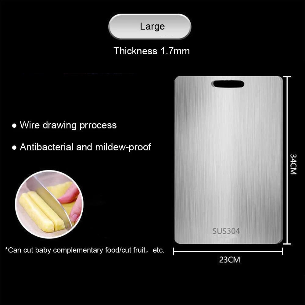 New Cutting Board for Kitchen 316 Stainless Steel Chopping Board Thickened Board Double Sided Food Grade Fruit Meat Chopping - Firu Total Sales