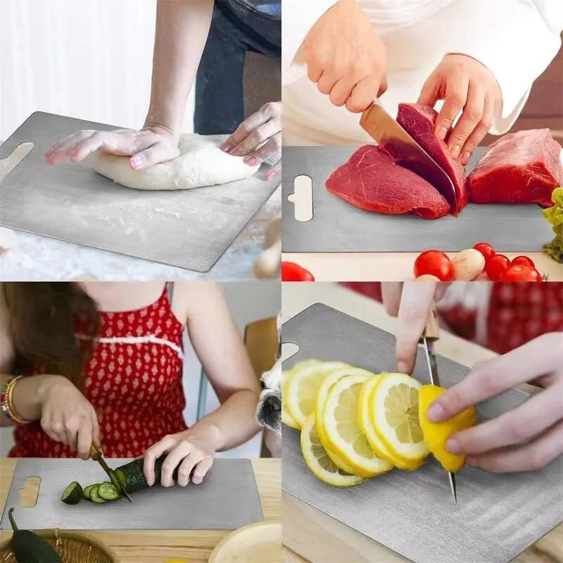 New Cutting Board for Kitchen 316 Stainless Steel Chopping Board Thickened Board Double Sided Food Grade Fruit Meat Chopping - Firu Total Sales