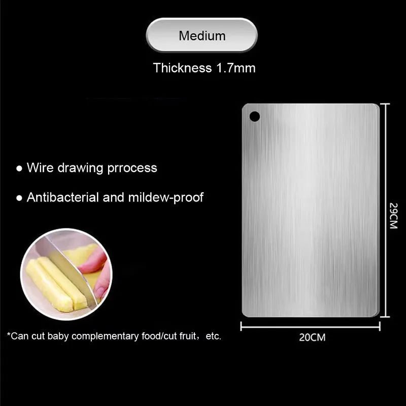 New Cutting Board for Kitchen 316 Stainless Steel Chopping Board Thickened Board Double Sided Food Grade Fruit Meat Chopping - Firu Total Sales