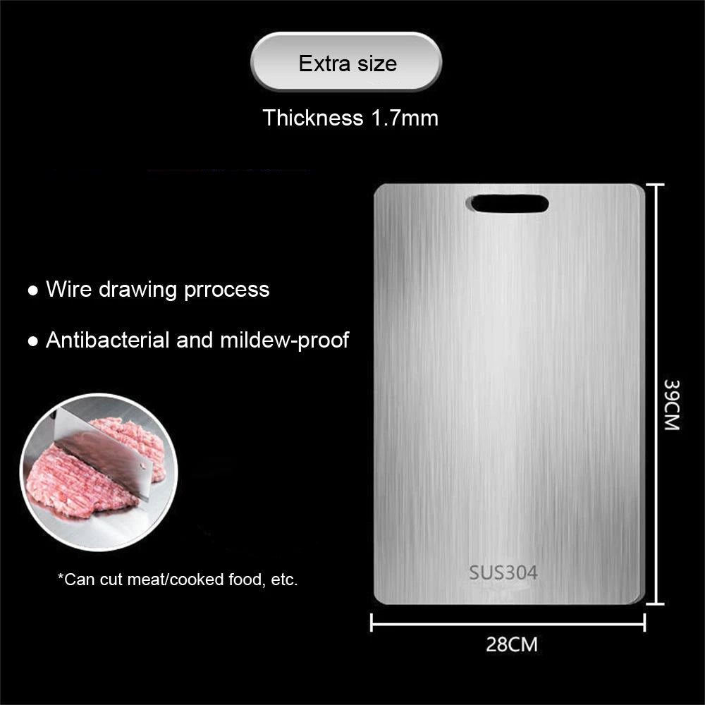 New Cutting Board for Kitchen 316 Stainless Steel Chopping Board Thickened Board Double Sided Food Grade Fruit Meat Chopping - Firu Total Sales