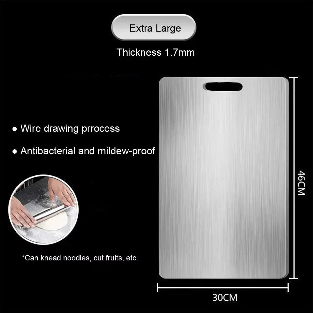 New Cutting Board for Kitchen 316 Stainless Steel Chopping Board Thickened Board Double Sided Food Grade Fruit Meat Chopping - Firu Total Sales