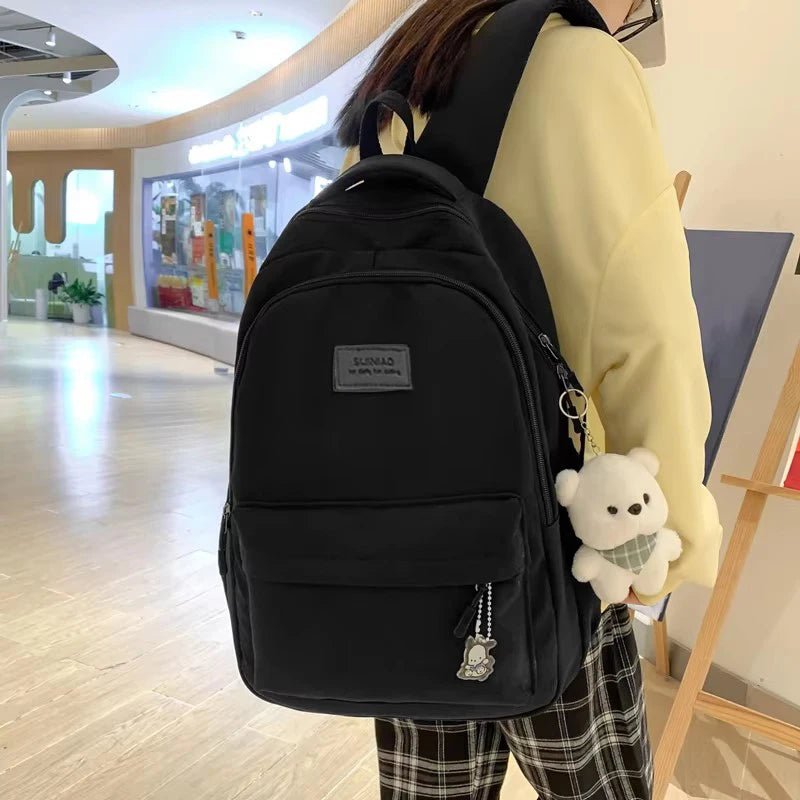 New Female Fashion Men High Capacity Waterproof College Backpack Trendy Women Laptop School Bags Cute Girl Travel Book Bag Cool - Firu Total Sales