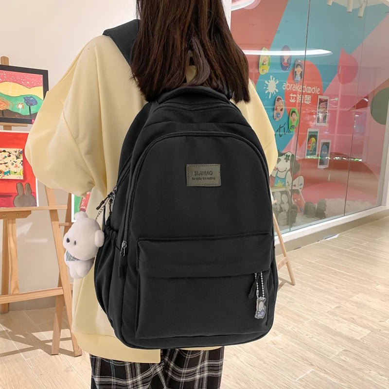 New Female Fashion Men High Capacity Waterproof College Backpack Trendy Women Laptop School Bags Cute Girl Travel Book Bag Cool - Firu Total Sales