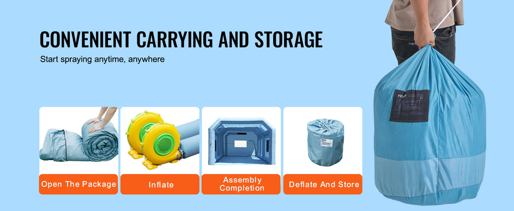 SucceBuy Inflatable Paint Booth Inflatable Spray Booth with Powerful Blowers and Air Filter System Portable Car Paint Booth