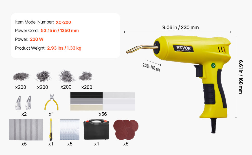 Kit de Soldadura de Plástico SucceBuy 220W | 800/1200 Grapas | Pistola Profesional 🔧