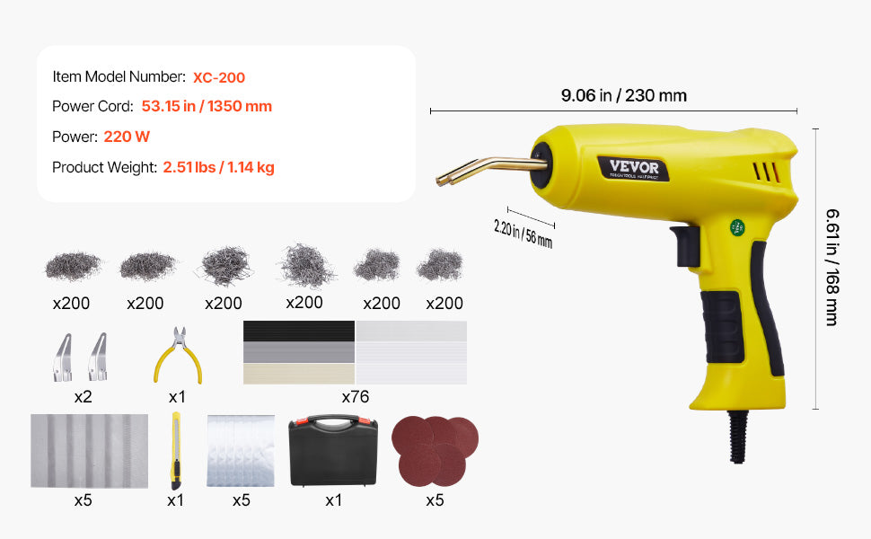 Kit de Soldadura de Plástico SucceBuy 220W | 800/1200 Grapas | Pistola Profesional 🔧