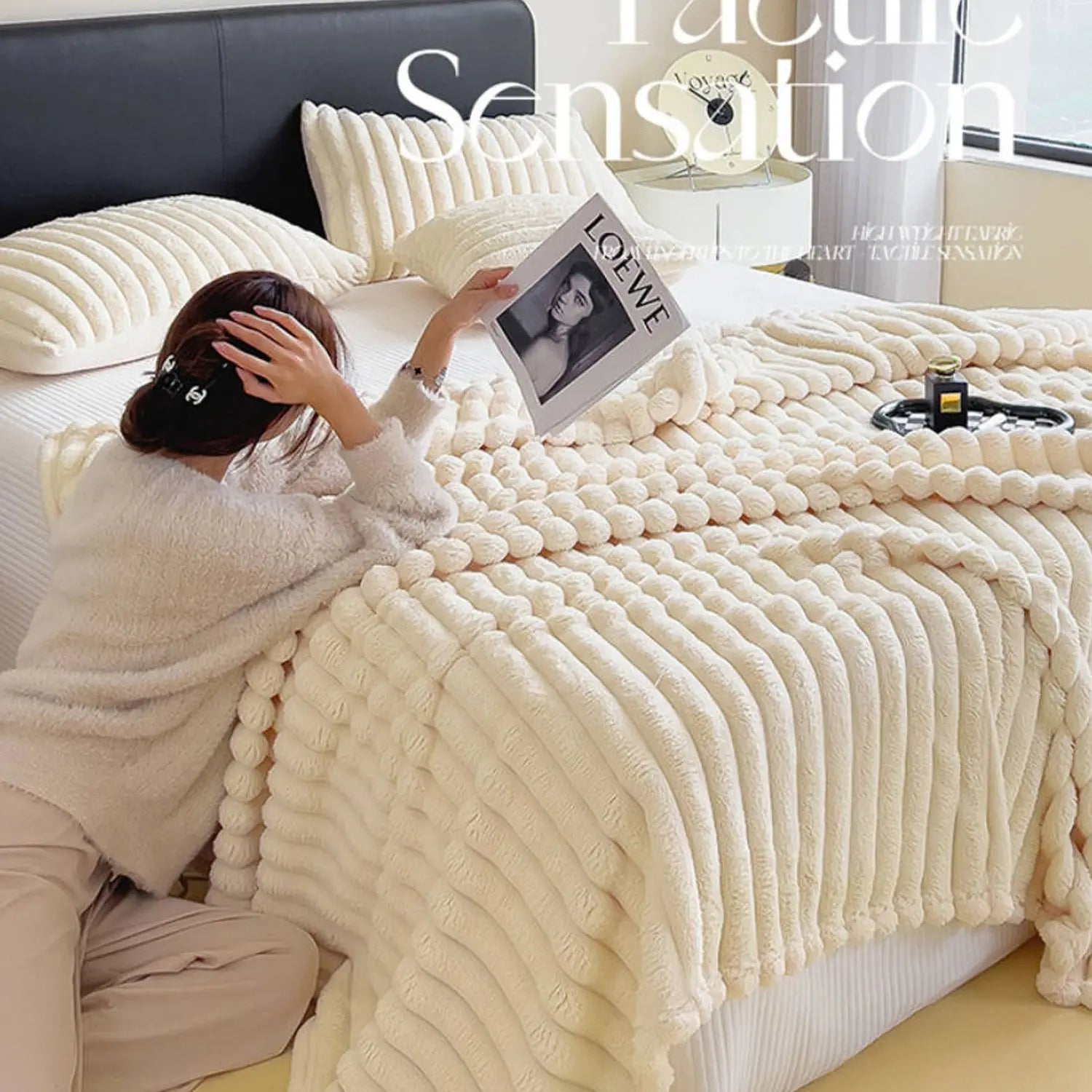 ROSEKIND Blankets 3 Size for Bed, 300GSM Soft & Warm Fleece Blanket, This stylish throw blanket for All Season - Firu Total Sales