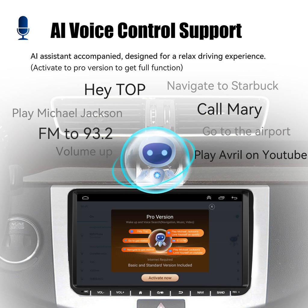 9" Android 14 4G+64G Wireless Carplay Car Stereo GPS NAVI WIFI RDS FM BT EQ for VW Golf 5 6 Passat Polo Touran Tiguan Caddy EOS