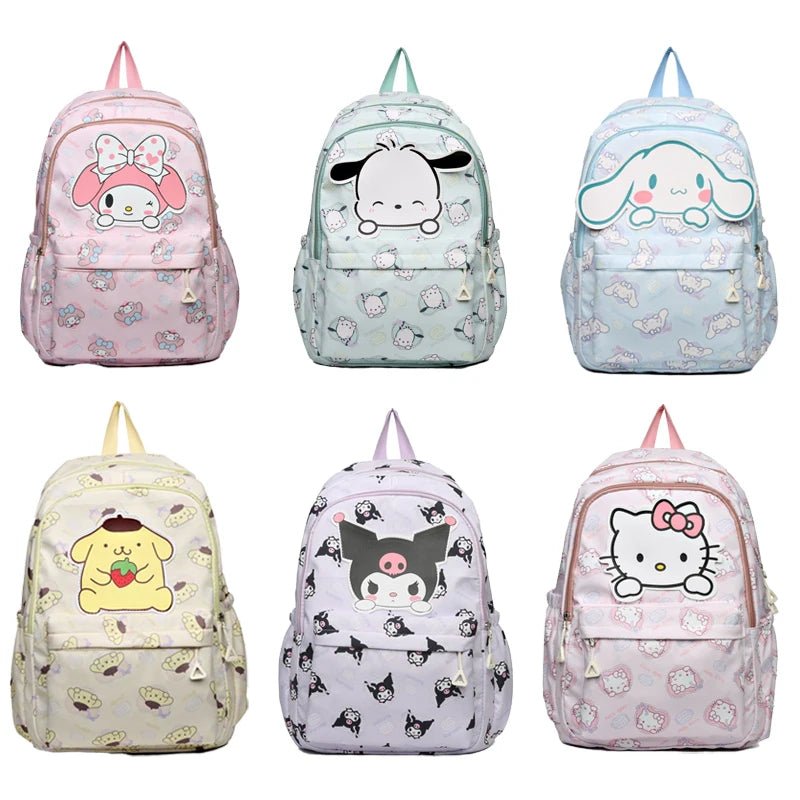 Sanrio Backpack Anime Kuromi Cinnamoroll My Melody Student Bag Large Capacity Women Bag For Children Girls Birthday Gift - Firu Total Sales