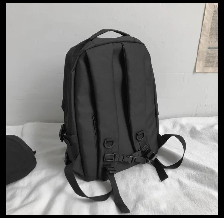 Snoopy Women Backpacks Students Backpack Large Capacity Travel Bag Solid Simple Harajuku Chic Fashion Retro Unisex High Street - Firu Total Sales