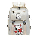 Snoopy Women Backpacks Students Backpack Large Capacity Travel Bag Solid Simple Harajuku Chic Fashion Retro Unisex High Street - Firu Total Sales