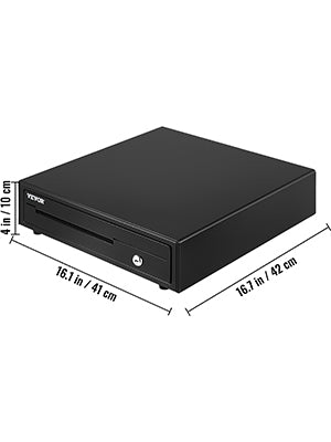 SucceBuy Cash Register Drawer 16" 12 V for POS System Tray Removable Coin Compartment & 2 Keys Included RJ11/RJ12 Cable Drawer