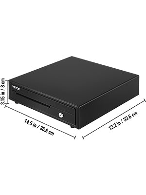 SucceBuy Cash Register Drawer 16" 12 V for POS System Tray Removable Coin Compartment & 2 Keys Included RJ11/RJ12 Cable Drawer