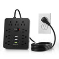 TRANSTON Power Outlet with Surge Protector, 9 power strip 3 USB Ports, 5ft Extension Cord, Quick Charge, For Homeand off - Firu Total Sales