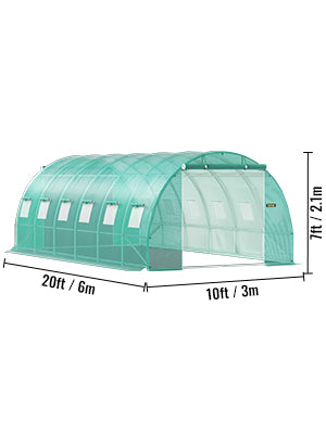 Invernadero Túnel SucceBuy | Marco Galvanizado | Cubierta Impermeable | 10-20 pies - Firu Total Sales