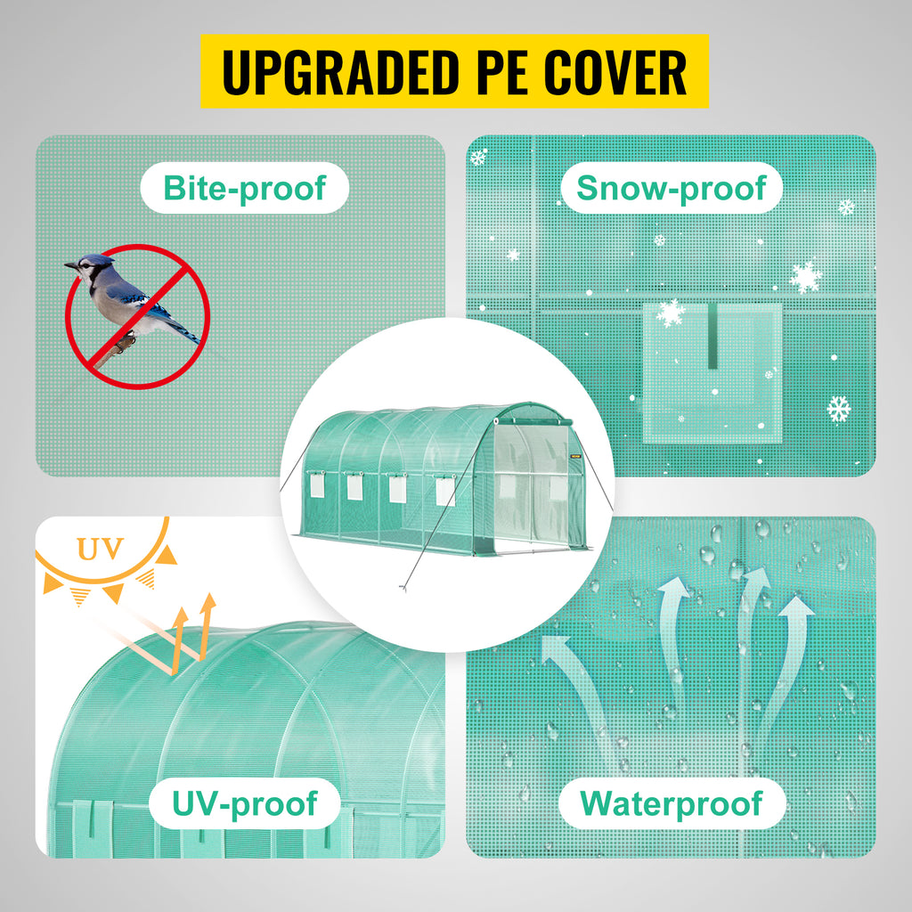 Invernadero Túnel SucceBuy | Marco Galvanizado | Cubierta Impermeable | 10-20 pies - Firu Total Sales