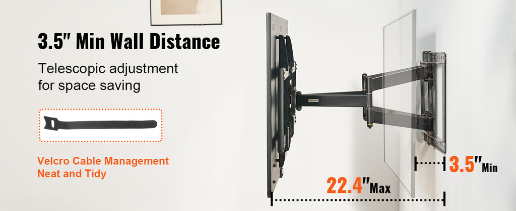 SucceBuy Full Motion TV Mount Fit for 26-90in TVs Swivel Tilt Horizontal Adjustment TV Wall Mount Bracket W/ Articulating Arms