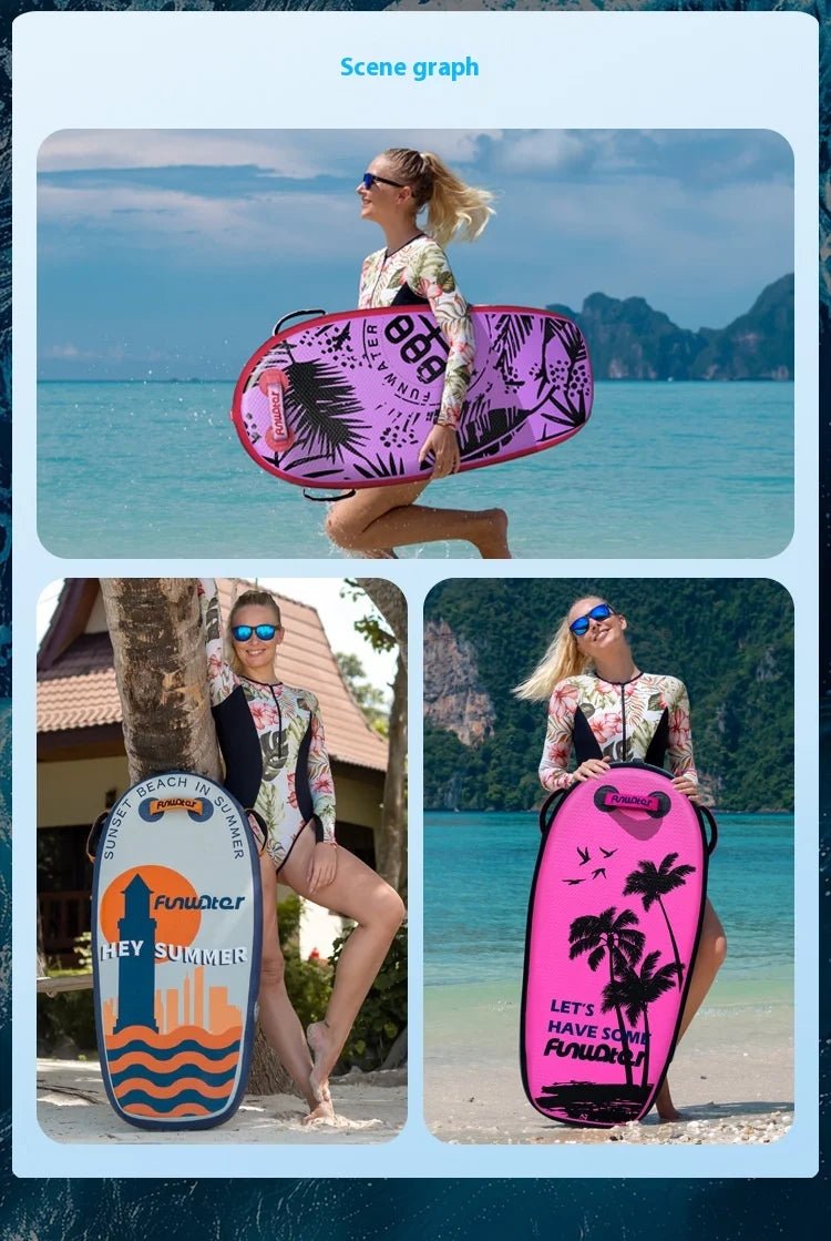 Upgrade PVC Inflatable Surfboard Portable Swimming Paddle Board Durable Scratch - resistant High - strength Brushed Fabric Bodyboard - Firu Total Sales