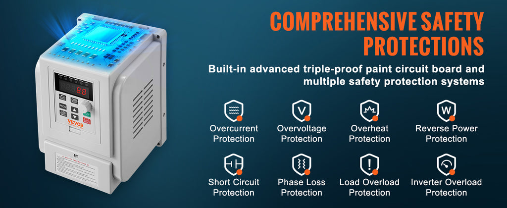 SucceBuy VFD 5HP4KW Singel Phase 220V-240V Input to 3 Phase 220V-240V Output Variable Frequency Drive for AC Motor Speed Control
