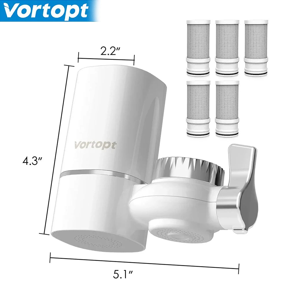 Vortopt Faucet Water Filter NSF International Certified, a set of 5pcs filter cartridges for purifying 400 gallons of water - Firu Total Sales