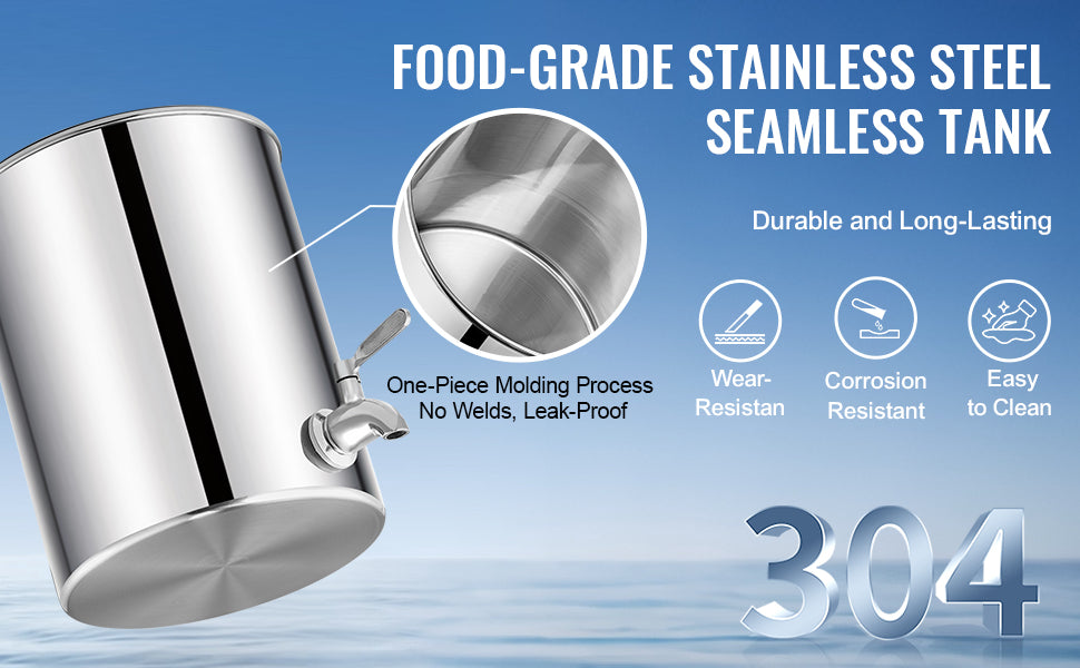 SucceBuy 1.5G 2.25G Gravity-fed Water Filter System 304 Stainless-Steel Water Filtration System Countertop with 2 Carbon Filters