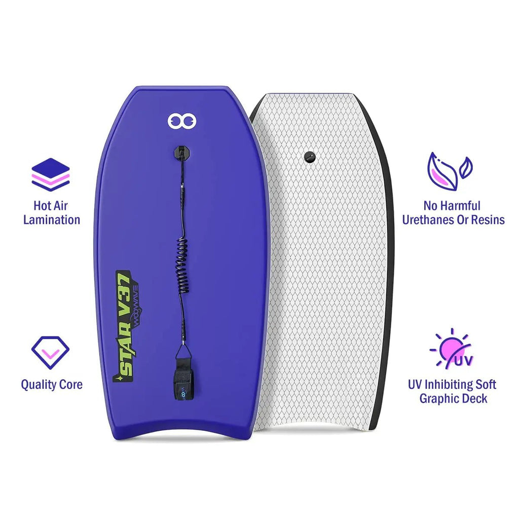 Woowave 33" High Quality IXPE Soft Surfboard Bodyboard with Surf Leash Customize Surfing Board for Kids - Firu Total Sales